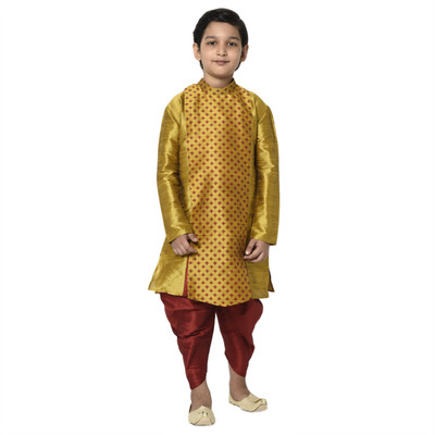 DEYANN Boys Festive & Party Kurta and Dhoti Pant Set(Yellow Pack of 2)