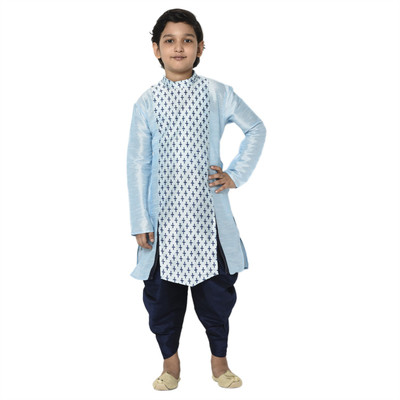 DEYANN Boys Festive & Party Kurta and Patiala Set(Light Blue Pack of 1)