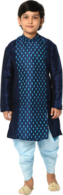 DEYANN Boys Festive & Party Kurta and Patiala Set(Dark Blue Pack of 1)