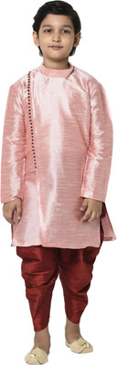 DEYANN Boys Festive & Party Kurta and Patiala Set(Pink Pack of 2)