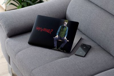 Yuckquee Joker Why So Serious Laptop Skin Sticker, Fit for All Models (10 inch to 15.6 inches, Multicolour). (J)-40 Vinyl Reusable Laptop Skin Compatible for 15.6 inch(Theme: Superheroes)