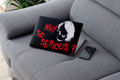 Yuckquee Joker Why So Serious Laptop Skin Sticker, Fit for All Models (10 inch to 15.6 inches, Multicolour). (J)-36 Vinyl Reusable Laptop Skin Compatible for 15.6 inch(Theme: Superheroes)