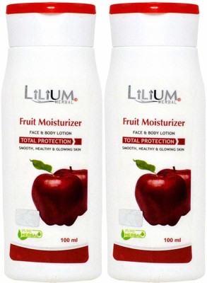 LILIUM Herbal Fruit Moisturizer Face & Body Lotion 100ml Pack of 2(100 ml)