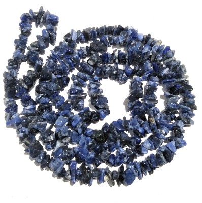 REIKI CRYSTAL PRODUCTS Sodalite Mala Natural Chips Beads Mala Semi Precious Gemstone Crystal Necklace Reiki Healing Stone Mala Jap Mala 32 Inch Approx For Unisex Beads, Crystal Crystal Chain