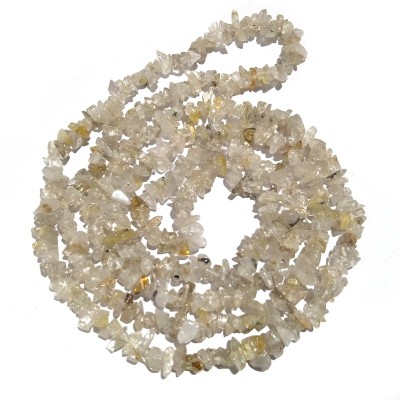 REIKI CRYSTAL PRODUCTS Golden Rutile Mala Natural Chips Beads Mala Semi Precious Gemstone Crystal Necklace Reiki Healing Stone Mala Jap Mala 32 Inch Approx For Unisex Beads, Crystal Crystal Chain