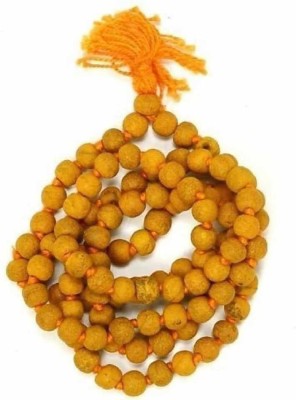 Janki Retails Natural Haldi Beads (Haldi Ki Mala) Jaap 108+1 Beads Wood Chain