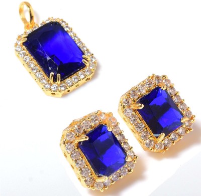 Jewar Mandi Brass Gold-plated Blue, Gold Jewellery Set(Pack of 1)