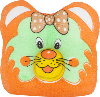 Fancy Walas Microfibre Solid Baby Pillow Pack of 1(Orange)