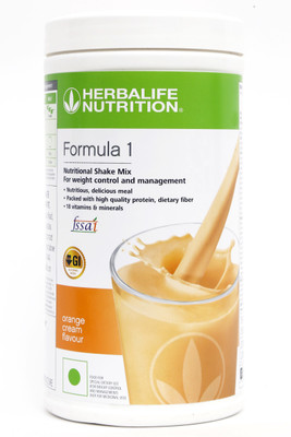 Herbalife Nutrition FORMULA-1 (ORANGE CREAM) 500GM Plant-Based Protein(500 g, ORANGE FLAVOR)