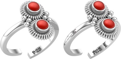 PeenZone toe ring Sterling Silver Coral Sterling Silver Plated Toe Ring