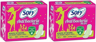 SOFY Antibacteria ExtraLong 7+7 pads Sanitary Pad Sanitary Pad(Pack of 2)