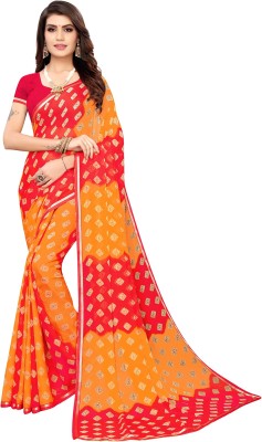 Ratnavati Woven Banarasi Silk Blend Saree(Orange, Yellow)