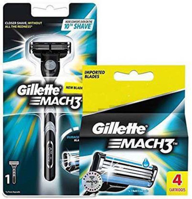 Gillette MACH3 Cartridges Blade With Razor (5 Cartridge + 1 Razor Handle) (Pack of 2)(Pack of 2)