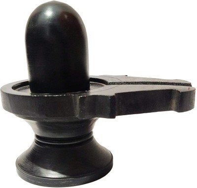 athizay shivling made out of Gorara stone in Varanasi || shivling for pooja Decorative Showpiece  -  5.5 cm(Stone, Black)