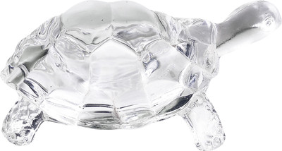 GANPATI EXPORTS Fengshui Crystal Tortoise Decorative Showpiece  -  8 cm(Wood, White)