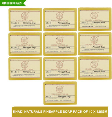 KHADI NATURAL | Pineapple Soap - best natural soaps(pack of 10)125g(10 x 125 g)