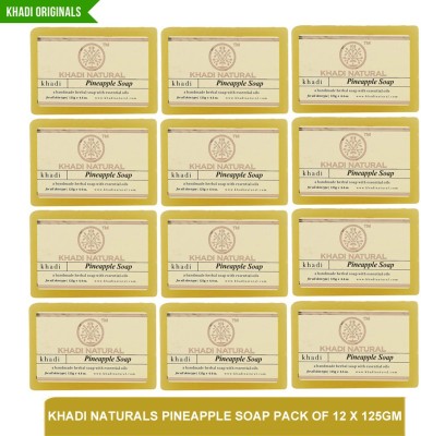 KHADI NATURAL | Pineapple Soap - best organic soap(pack of 12)125g(12 x 125 g)