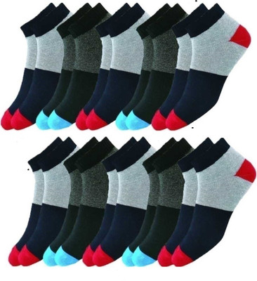 stylescap Men & Women Color Block Ankle Length(Pack of 10)