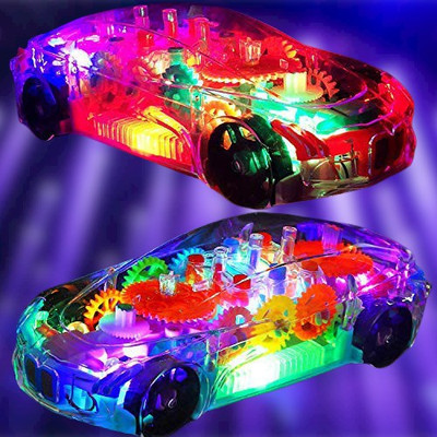 Glacier Mechanical Transparent Toy Car With 3D Display And 360 Degree Rotating Concept Racing Playing Car Having LED Lights and Music for Kids(Multicolor)