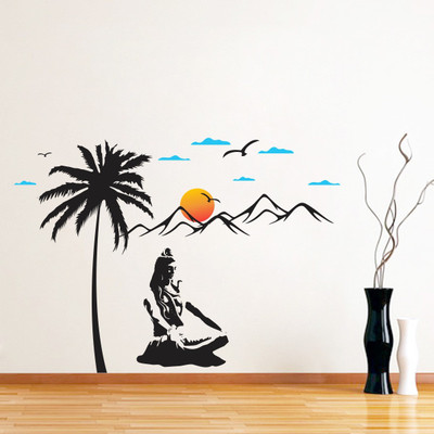 VCREATE DECOR 58 cm Shiva Removable Sticker(Pack of 1)