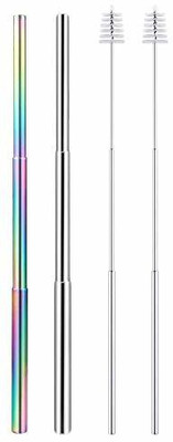 Iktu Bendable Drinking Straw(Silver, Pack of 1)