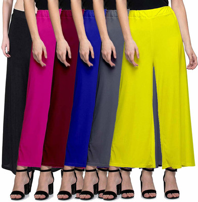 Aaru Collection Regular Fit Women Black, Pink, Maroon, Blue, Grey, Yellow Trousers