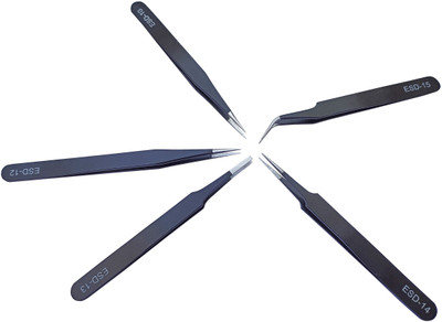 Inditrust High Quality 5pc Tweezers Set for Mobile/Gadget/Laptop/Jewellery Repair