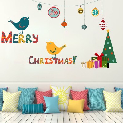 LANSTICK 91.44 cm MERRY CHRISTMAS WALL STICKER Self Adhesive Sticker(Pack of 1)
