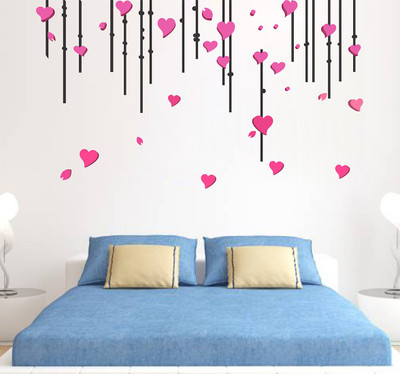 Wollzo 100 cm Heart Removable Sticker(Pack of 1)