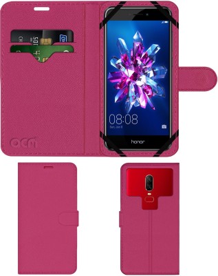 ACM Flip Cover for Huawei Honor 8 Lite(Pink, Cases with Holder, Pack of: 1)