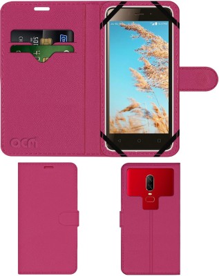 ACM Flip Cover for Lyf Wind 6(Pink, Cases with Holder, Pack of: 1)