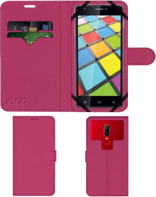 ACM Flip Cover for Iball Andi 5u Platino(Pink, Cases with Holder, Pack of: 1)