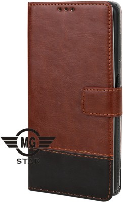 MG Star Flip Cover for Xiaomi Redmi 8/Redmi 8 PU Leather Flip Case with Card Holder and Magnetic Stand(Brown, Shock Proof, Pack of: 1)