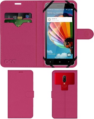 ACM Flip Cover for Videocon Z52 Thunder Plus(Pink, Cases with Holder, Pack of: 1)