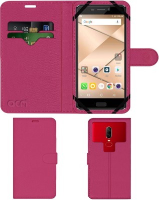 ACM Flip Cover for Micromax Canvas 2 2017(Pink, Cases with Holder, Pack of: 1)