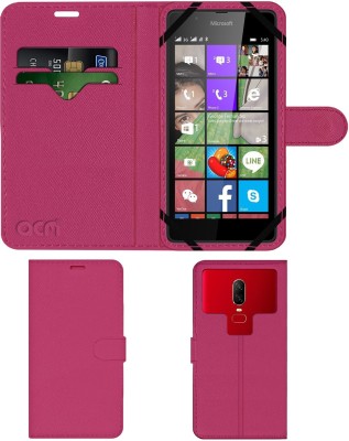 ACM Flip Cover for Microsoft Lumia 540(Pink, Cases with Holder, Pack of: 1)