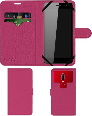 ACM Flip Cover for Micromax Canvas Amaze 4G Q491(Pink, Cases with Holder, Pack of: 1)