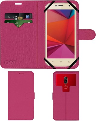ACM Flip Cover for Intex Aqua Classic 2(Pink, Cases with Holder, Pack of: 1)