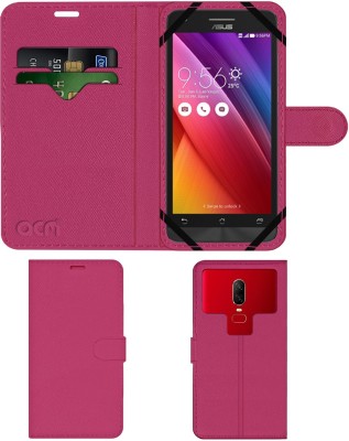 ACM Flip Cover for Asus Zenfone Go 5.0 Lte T500(Pink, Cases with Holder, Pack of: 1)