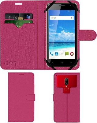 ACM Flip Cover for Swipe Konnect Prime 4g(Pink, Cases with Holder, Pack of: 1)