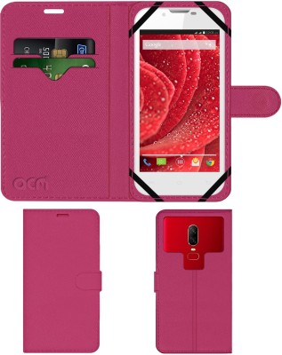 ACM Flip Cover for Lava Iris 500(Pink, Cases with Holder, Pack of: 1)