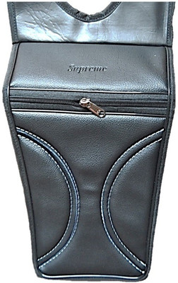 Supreme Stylish Black Art Leather (Thick flop) Design 2 Tank cover210 Strap Hero Splendor Bike Tank Cover