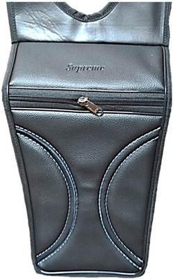 Supreme Stylish Black Art Leather (Thick flop) Design 2 Tank cover206 Strap Yamaha SZ-S Bike Tank Cover(4 L)