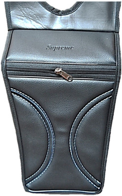 Supreme Stylish Black Art Leather (Thick flop) Design 2 Tank cover211 Strap Hero Splendor NXG Bike Tank Cover(4 L)