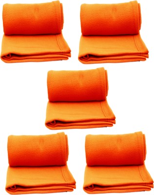 Blessing Home Solid Single Mink Blanket for  Heavy Winter(Polyester, Orange)