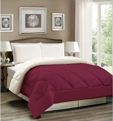 KEA Solid Single Comforter for  Heavy Winter(Microfiber, WINE WHITE)