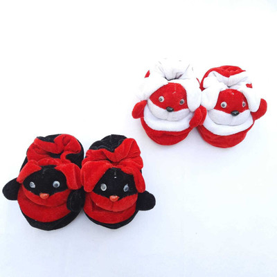 LMN Child Care Bootie HK.1-3 Booties(Toe to Heel Length - 12 cm, Red, Black)