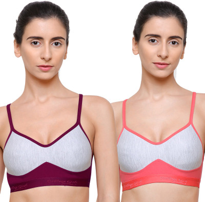 COLLEGE GIRL Moulded Women Sports Non Padded Bra(Multicolor)