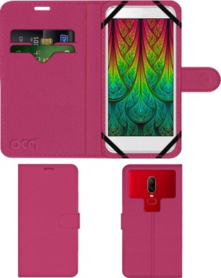 ACM Flip Cover for Intex Aqua Strong 5.2(Pink, Cases with Holder, Pack of: 1)