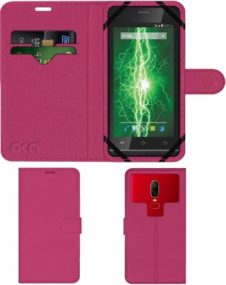 ACM Flip Cover for Lava Iris Fuel 20(Pink, Cases with Holder, Pack of: 1)
